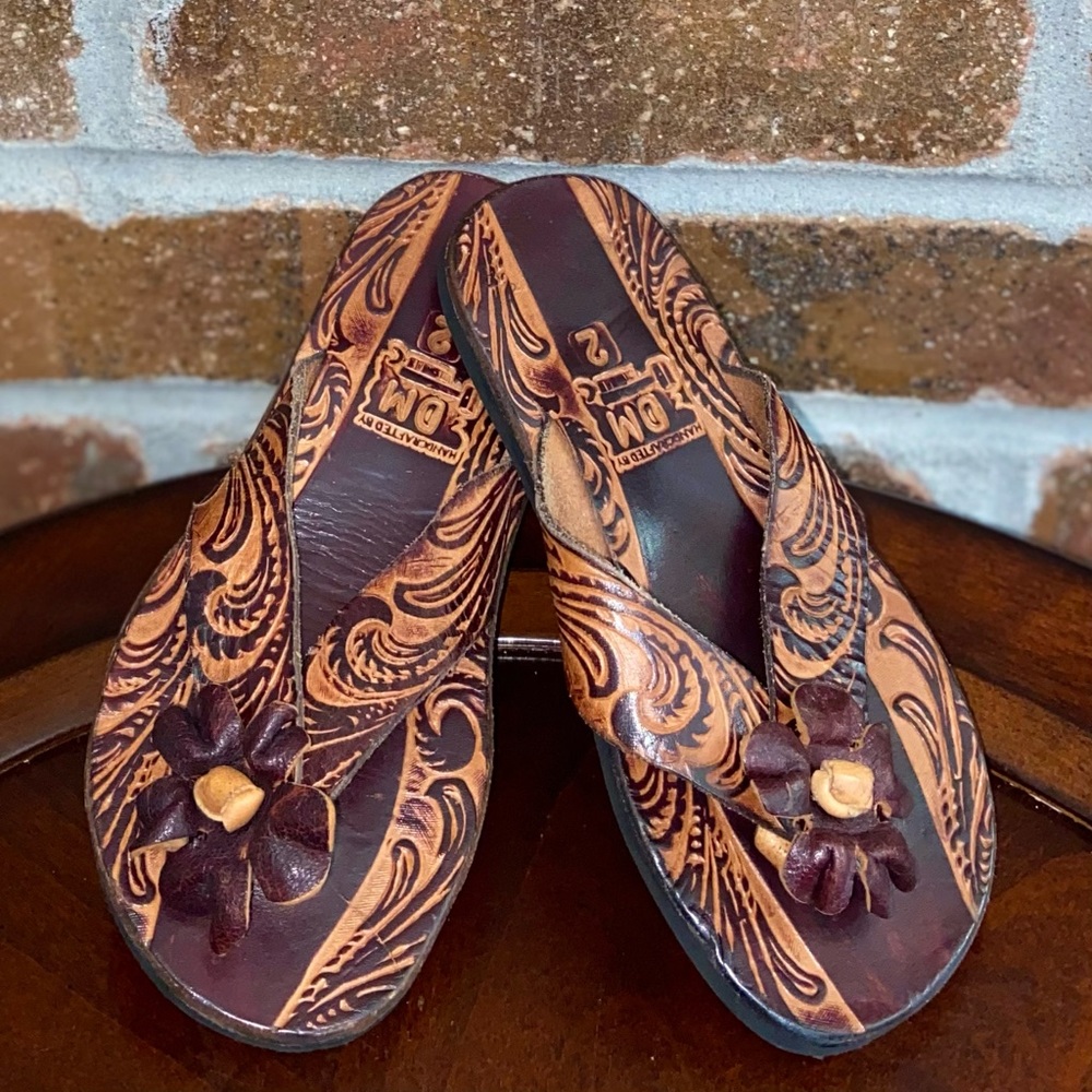 Handmade Handcrafted Girl’s Leather Sandals/Chanclas- 10